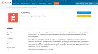 Gnowbe Company Info - eLearning Industry