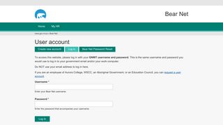 User account | Bear Net