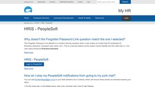 HRIS - PeopleSoft - My HR - Government of Northwest Territories