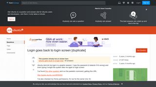 Login goes back to login screen - Ask Ubuntu