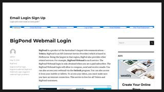 BigPond Webmail Login - Email Login Sign Up