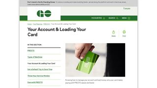 Your Account & Loading Your Card - GO Transit