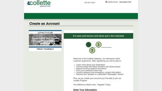 Create an Account - Sign In to Collette Gateway