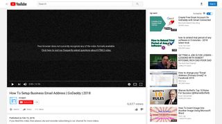 How To Setup Business Email Address | GoDaddy | 2018 - YouTube