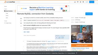 Remote MySQL connection from Godaddy - Stack Overflow