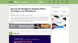 How to Go Straight to Desktop When You Sign in on Windows 8