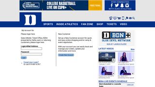 Account Login - Duke University Blue Devils | Official ... - NeuLion