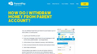 How do I withdraw money from Parent Account? - ParentPay