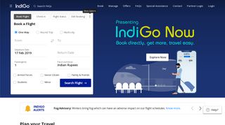 Flight Selection Mandatory - IndiGo