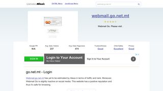 Webmail.go.net.mt website. Go.net.mt - Login.