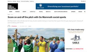 Score on and off the pitch with Go Mammoth social sports