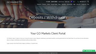 Deposits / Withdrawals - GO Markets