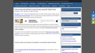 How to buy and sell direct mutual funds using MF Utility Portal