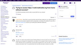 trying to access https:// molli.methodist.org from home without ...