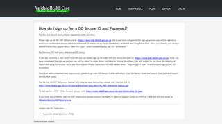 How do I sign up for a GO Secure ID and Password? | Validate Health ...