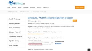 GoSecure/ MCEDT setup (designation process) – OHIP Billing Support