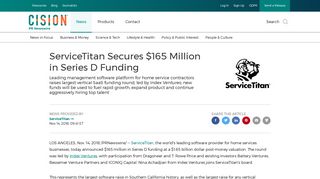 ServiceTitan Secures $165 Million in Series D Funding - PR Newswire