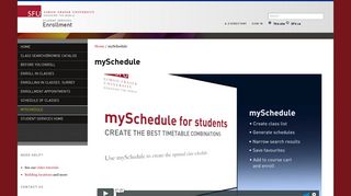 mySchedule - Enrollment - Simon Fraser University