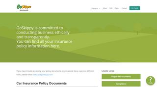 Car Insurance Policy Documents – GoSkippy