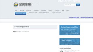 Course Registration - University of Buea