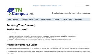 Accessing Your Course(s) | TNeCampus.info