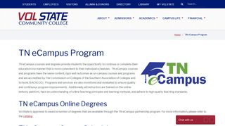 TN eCampus Program | Volunteer State Community College