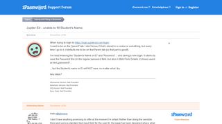 Jupiter Ed - unable to fill Student's Name. — 1Password Forum
