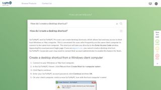 How do I create a desktop shortcut? - LogMeIn Support - LogMeIn, Inc.
