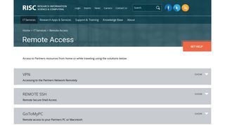 Remote Access | Research Information Science & Computing