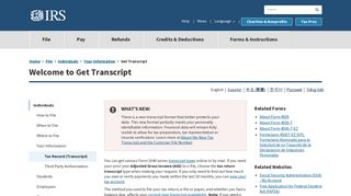 Get Transcript | Internal Revenue Service - IRS.gov