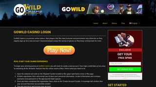 GoWild Casino—Login and Yield Jackpots up to $/€ 1000