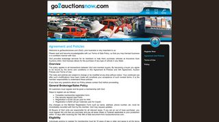 Agreement and Policies - Go2AuctionsNow