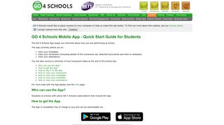 Student Guide : Mobile App : GO 4 Schools