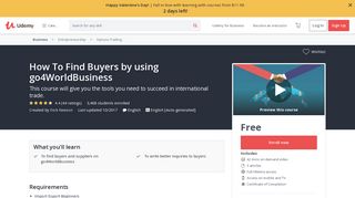 How To Find Buyers by using go4WorldBusiness | Udemy