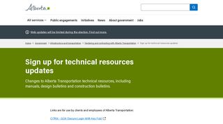 Government of Alberta Ministry of Transportation: Technical Resources