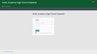 GOAL Academy High School Helpdesk - Helpdesk Software Login