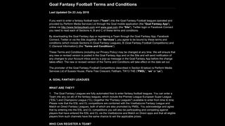 Goal Fantasy Football Terms and Conditions - Amazon S3