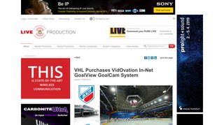 VHL Purchases VidOvation In-Net GoalView GoalCam System | LIVE ...