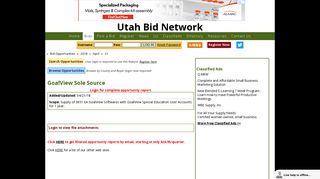 Bid on GoalView Sole Source in Various Locations | Utah Bid Network