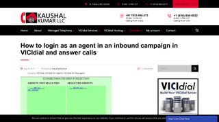 Steps to Login as an Agent in VICIdial Inbound campaign and select ...