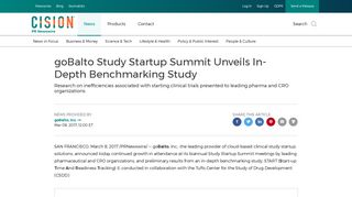 goBalto Study Startup Summit Unveils In-Depth Benchmarking Study