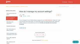 How do I manage my account settings? – Gobble