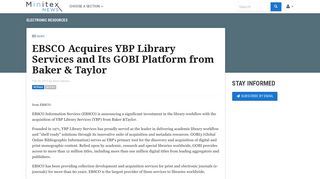 EBSCO Acquires YBP Library Services and Its GOBI Platform from ...
