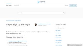 Step 1: Sign up and log in – GoCanvas Help Center