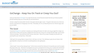 GoChange - Keep You On Track or Creep You Out? - Budgeting in ...