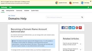 Becoming a Domain Name Account Administrator - GoDaddy