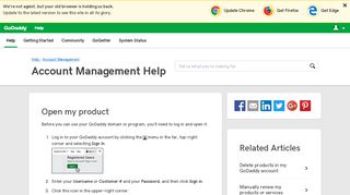 Open my product | Account Management - GoDaddy Help US