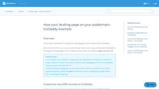 Host your landing page on your subdomain - GoDaddy example ...