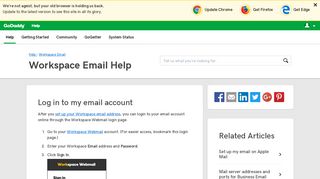 Log in to my email account | Workspace Email - GoDaddy Help US