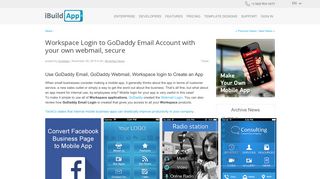 Workspace Login to GoDaddy Email Account with your own ...